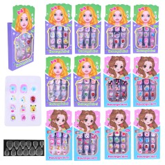 Аксесуари для дівчат накладні нігті, 3Д (з обьемним малюнком), мікс видів /40/480/12шт в кор. 11*7см