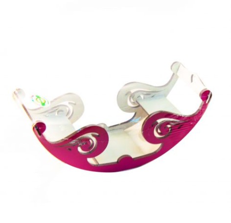 Гойдалка-човник дерев'яний (біло-рожевий)