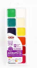 УЦЕНКА 20% Акварель CLASSIC, 12 кол., безп, пласт.кор., KIDS Line