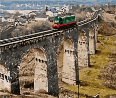 Набор для росписи по номерам Плебановский виадук Strateg размером 30х40 см (SS-6586)