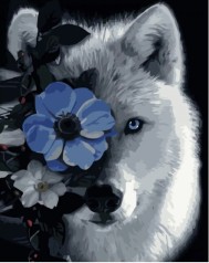 Набор для росписи по номерам Белый волк Strateg размером 40х50 см (GS1240)