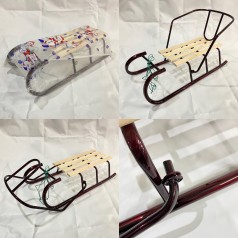 Санки дитячі з відкидною спинкою та підставкою д/ніг БОРДО (4 поздовжні планки  сосна) в упак