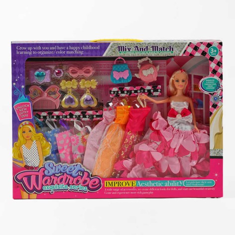 Лялька з гардеробом висота ляльки 28 см, сукні, аксесуари, в кор. 