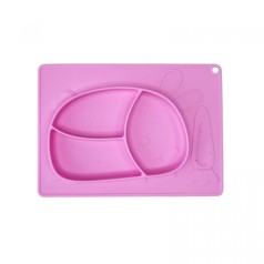 Силиконовая тарелка-килимок Зая (РОЗОВЫЙ)