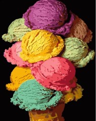 Набір для розпису по номерах Кольорове морозиво Strateg розміром 40х50 см (GS414)