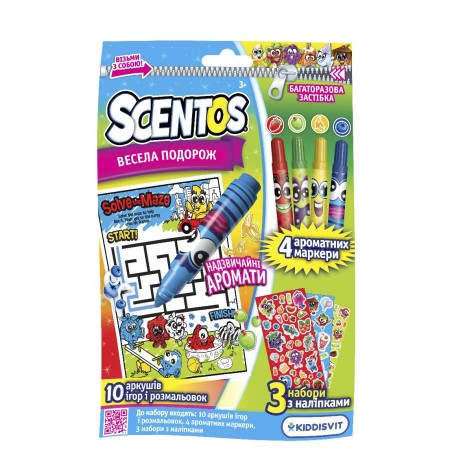 Ароматный набор для творчества серии "Возьми с собой" - ВЕСЕЛА ПУТЕШЕСТВИЕ (задания, маркеры, накл.)