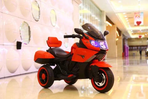 Електромобіль дитячий T-7224 Red мотоцикл 2*6V4AH мотор 2*20W з MP3 106*55*74