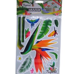 Наклейки декоративные для интерьера (А3), тропики.