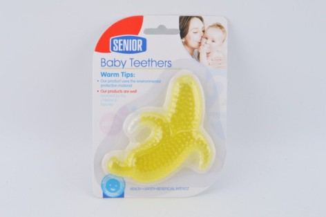 Погремушка-прорезыватель силикон с жидким наполнителем, на планш 17*13*3см 