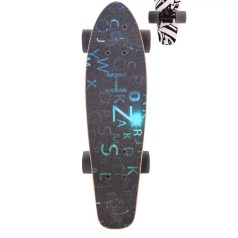 Пенніборд з дерев'яною декою, чорний+смарагдовий