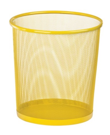 Корзина для паперів кругла 265x265x280мм, металева, жовта