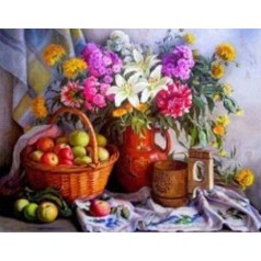 Алмазна мозаїка за номерами 30*40 "Натюрморт" карт уп. (полотно на рамі)