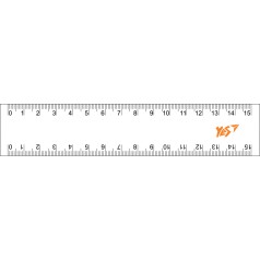 Лінійка YES 15 см прозора, ціна за 12 шт.