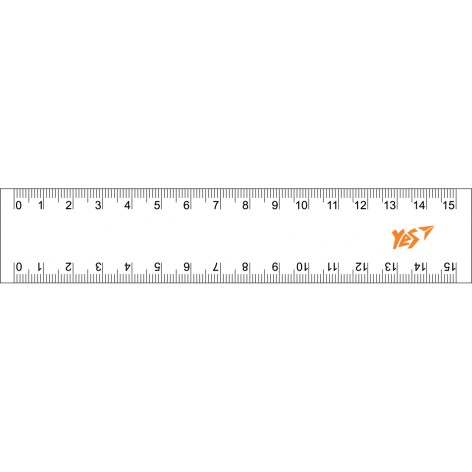 Лінійка YES 15 см прозора, ціна за 12 шт.