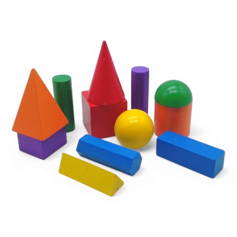 Набор цветных моделей геометрических тел и фигур, 12 деталей