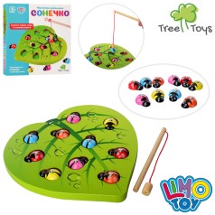 Дерев'яна іграшка Рибальство магнітна, лист/божі корівки, кор., 23-23-4 см. 