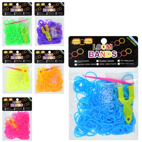 Набір для плетіння браслетів резинки для плетіння, крючок, 6 кольорів, в п/е 15-11-1см 