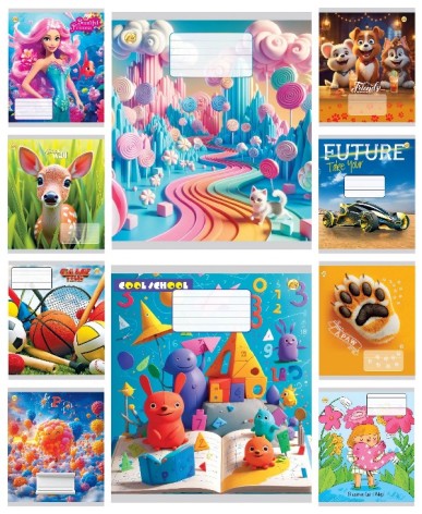 Тетрадь 12 арк. клетка Люкс ТА11155 Микс 1, 25/600 10к. цена за 25 шт.