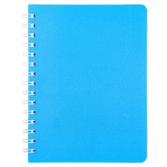 Книжка записна на пружині "BRIGHT" А6, 60арк.,кл., пластик.обкл., блакитний