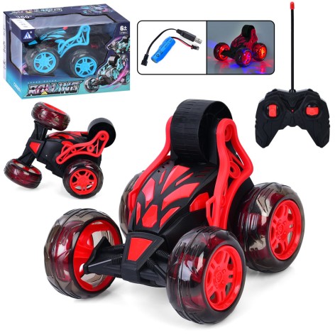Радиокерованная трюковая машинка 17,5 см с музыкой и светом, вращение на 360 градусов, USB зарядка 2 цвета