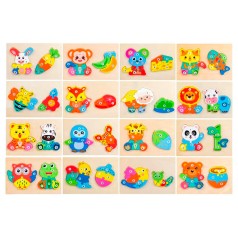 Дерев’яна іграшка Пазли тварина, мікс видів, у п/е, 22,5-15-1см 