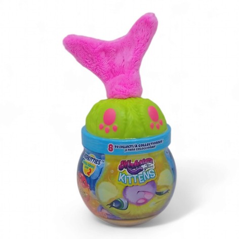 Игрушка-сюрприз "Котик в аквариуме", ярко розовый.