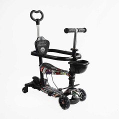 Самокат 5в1 Best Scooter, з ДОП. КОЛІСАМИ, захисний бампер, PU колеса зі світлом, в кор. 