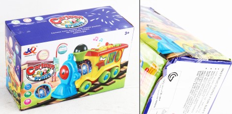 УЦЕНКА 20% Паровоз колесо свободного хода, подсветка, мелодия, звуковые эффекты, сортёр, движущиеся шестерни, пальчиковые игры, в кор. /48-2/