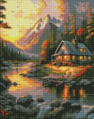 Набір з алмазною мозаїкою на підрамнику "Золотий захід сонця" з АВ стразами Ideyka 40х50 см AMO7728