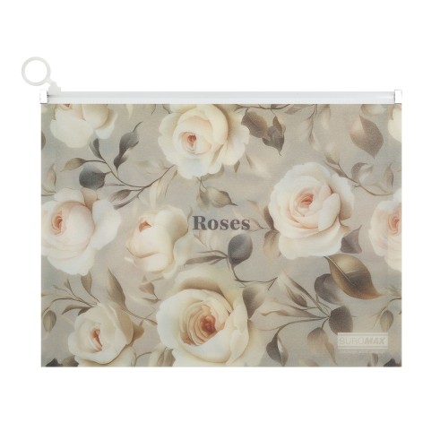 Папка-конверт на zip-блискавці ARABESKI, А4, непрозорий матовий, пластик, світло-сірий, ціна за 2 шт. //