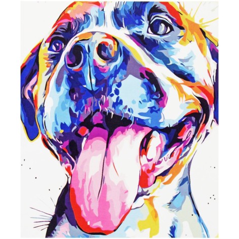 Картина по номерам 0529 ОРТ цв. Радужный бульдог 40*50
