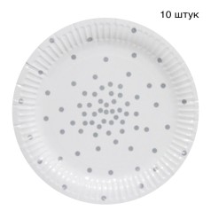 Одноразові тарілки у горошок (10 шт)
