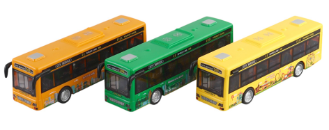 Игрушечный автобус с инерцией, звуком и подсветкой, открывается дверь, 20 см, 2 цвета