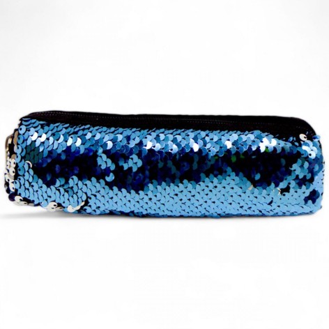 Пенал-косметичка ПАЕТКИ голубой