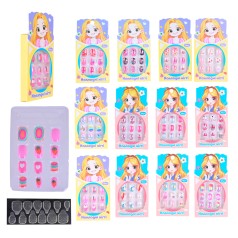 Аксесуари для дівчат накладні нігті, на клейкій основі,мікс видів, кор. 7*11см /40/480/12шт в кор.