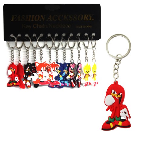 Брелоки гумові Соник плоский 12 штук