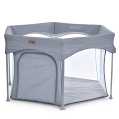 Манеж ME 1195 SWIFT 6 Gray (1шт) шестикут., детский, откидн.бортик, вход-змейка, серый