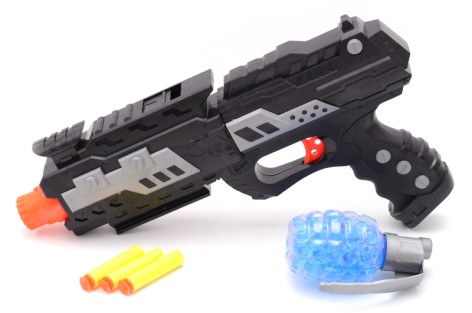 Пістолет іграшковий з гелевими та поролоновими кулями, комплект куль, п/е 22*6,5*40 см