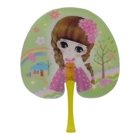 Віяло кругле пластикове "Дівчинка"