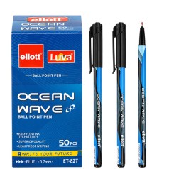 Ручка кулькова "Ellott" ET-827-50 Ocean Wave синя по 50шт в уп.