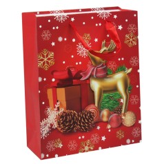 Пакет подарочный 32 х 26 см олень