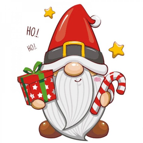 Картина за номерами "Гномик з подарунком" ???