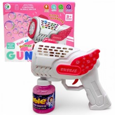 Пістолет з мильними бульбашками, на батарейках (рожевий)