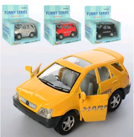 Машинка іграшкова металева, інерційна, 9,5 см, гумові колеса, відчиняються двері, 4 кольори, в коробці, 13-12-6,5 см