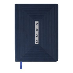 Дневник датированный 2022 MEANDER, А5, синий, искусственная кожа