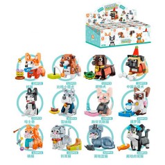 Конструктор животное (кот/собака), от 123шт, в кор-ке, (12 видов) /8/96/12шт в кор. 41-14-19см