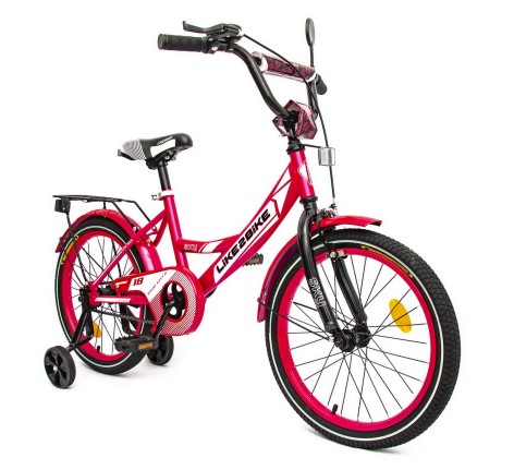 Велосипед детский 2-х колесный 18'' 211804 (1 шт) Like2bike Sky, розовый, рама сталь, со звонком, ручной тормоз, сборка 75%
