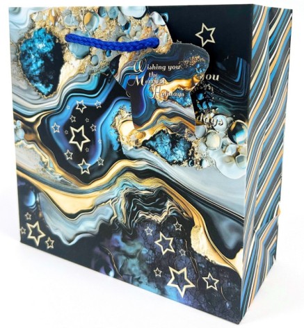 Пакет паперовий 140г/м2, матова ламінація, 16х16х7 см, GB-24015 5 шт. в уп. 