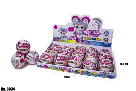 Лялька LL B934 DOLL BEAUTIFUL UNICORN куля /13/195/15шт в кор.
