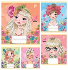 Тетрадь 12 л.клетка Твердая 41113 GIRL, 25 шт. в уп. /600/, 5к.